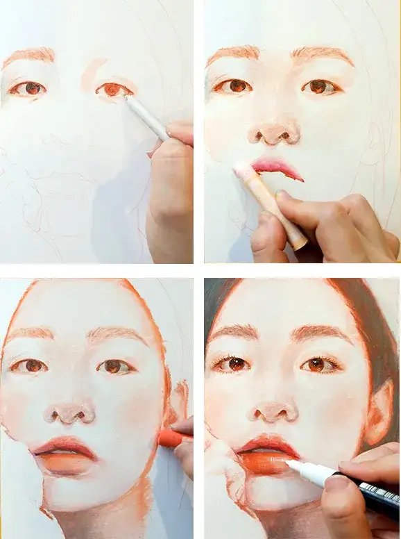 인물화그리기,오일파스텔화,오일파스텔드로잉