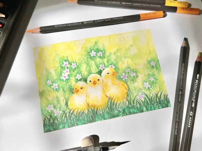 수채화일러스트,수채색연필일러스트,색연필일러스트