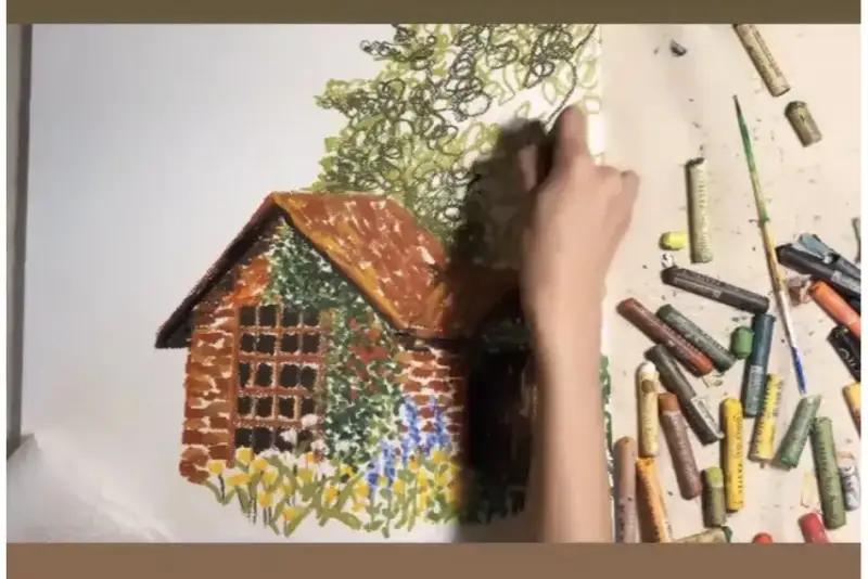 그림과정,문교오일파스텔,문교소프트오일파스텔,문교아티스트오일파스텔