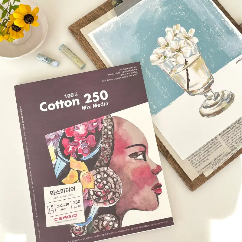 세르지오코튼250g,세르지오코튼스케치북,코튼스케치북,세르지오스케치북패드,세르지오패드,오일파스텔스케치북