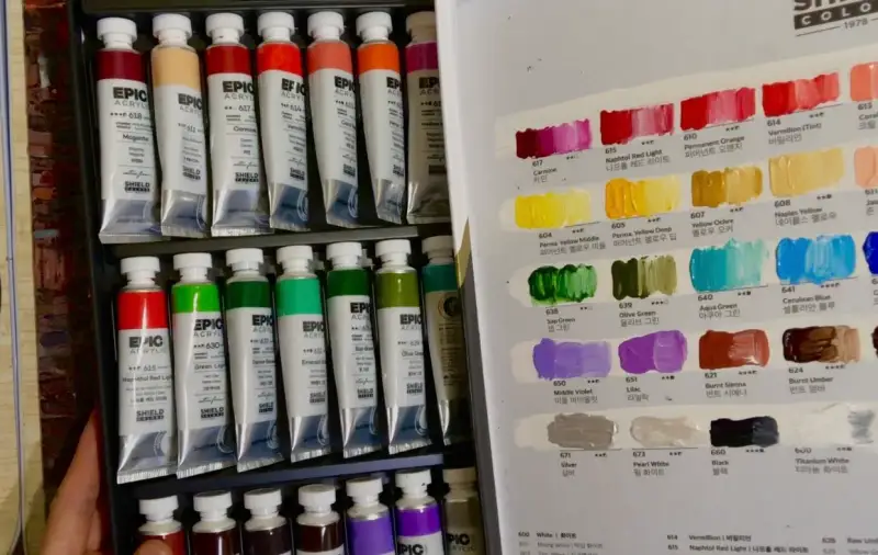 쉴드에픽아크릴물감,쉴드에픽,쉴드아크릴물감,쉴드아크릴,쉴드아크릴물감36색