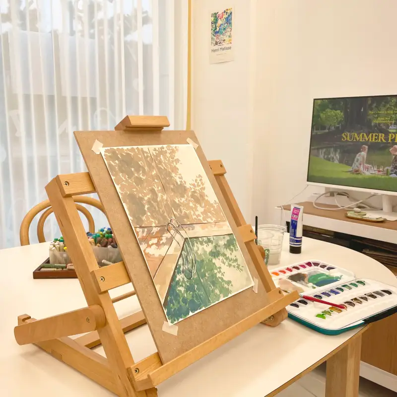 테이블이젤,테이블나무이젤,AnB나무이젤,AnB테이블이젤,휴대용이젤,휴대용테이블이젤,접이식이젤,휴대용화판,8절화판