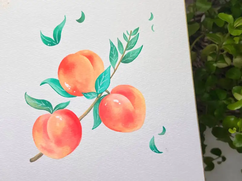동양화일러스트,수채화일러스트,과일그리기