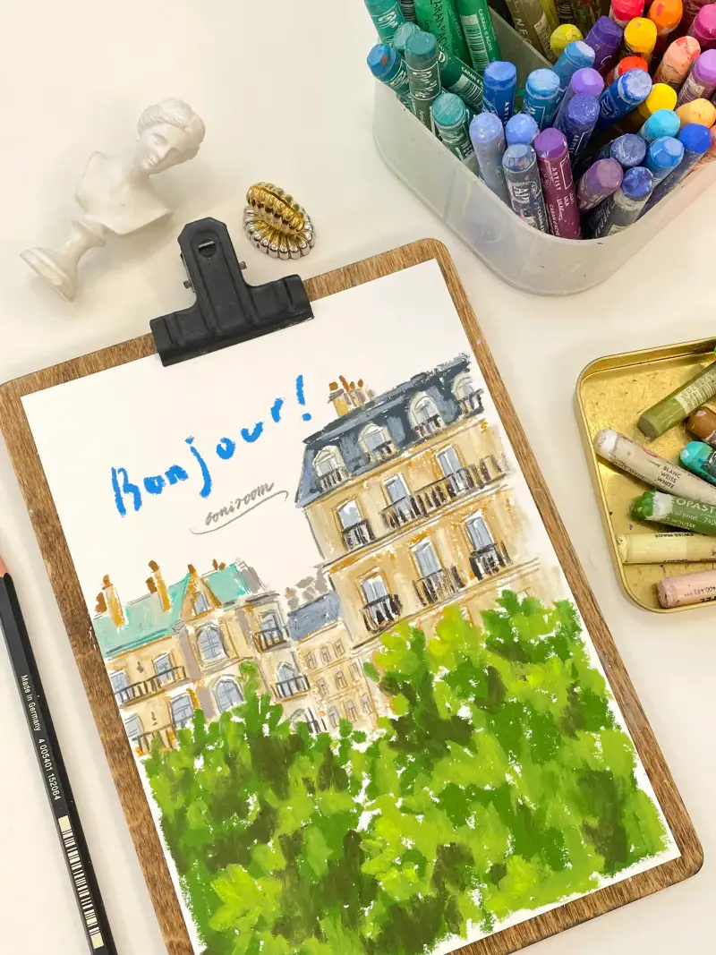 까렌다쉬네오파스텔,까렌다쉬오일파스텔,오일파스텔드로잉,오일파스텔풍경화,까렌다쉬96색,까렌다쉬네오파스텔96색