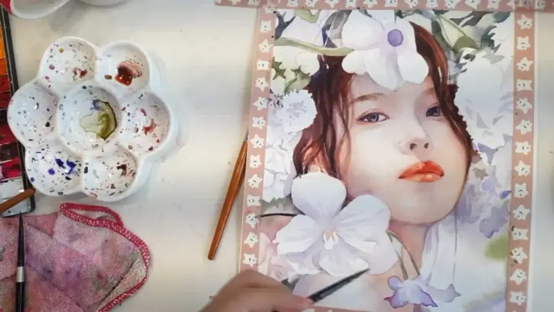 신한swc,swc물감,인물화그리기,신한수채화물감