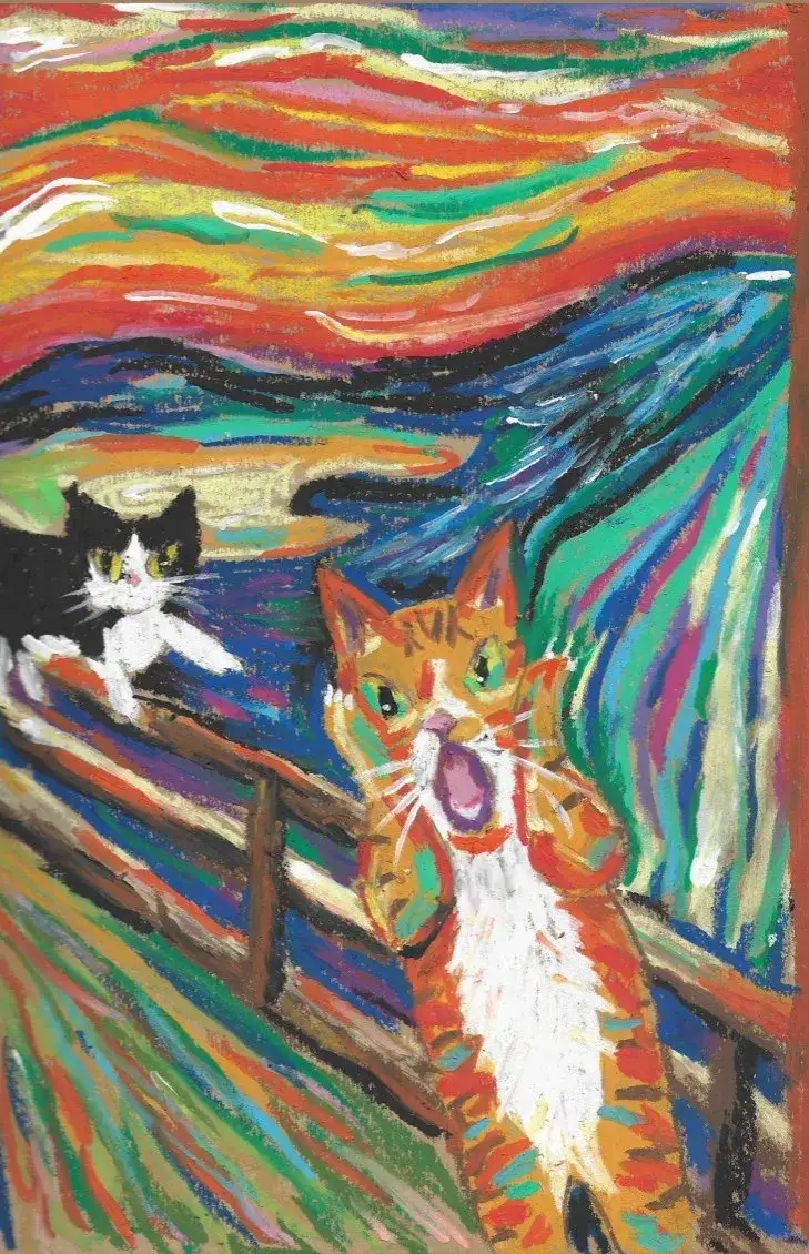 오일파스텔,절규