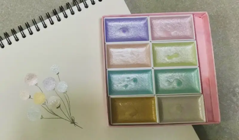 길상안체접시고체물감펄세트