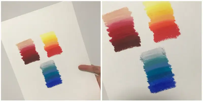 시넬리에오일파스텔,오일파스텔발색,오일파스텔그라데이션