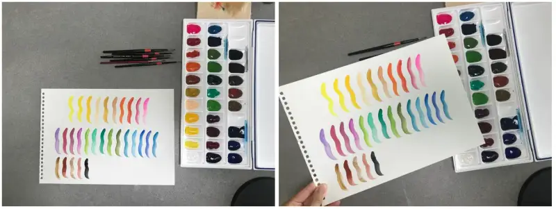 신한전문가용수채화물감,신한수채화물감발색