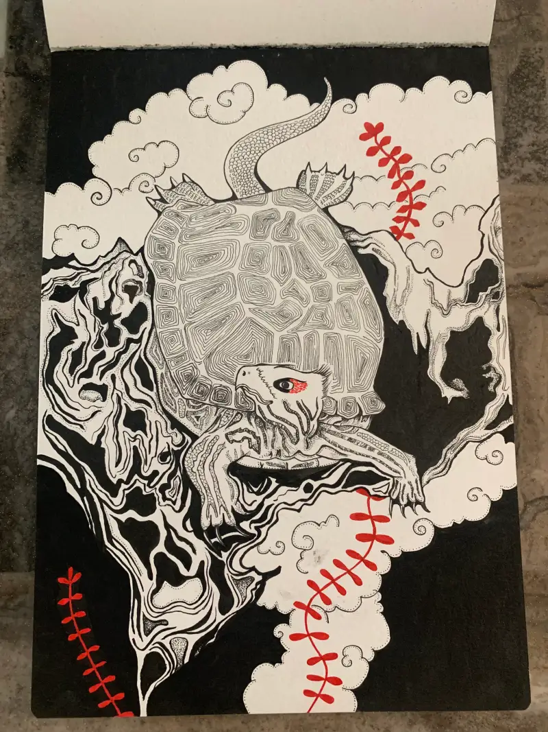 점묘,젠탱글,그림,펜,붓펜,스테들러