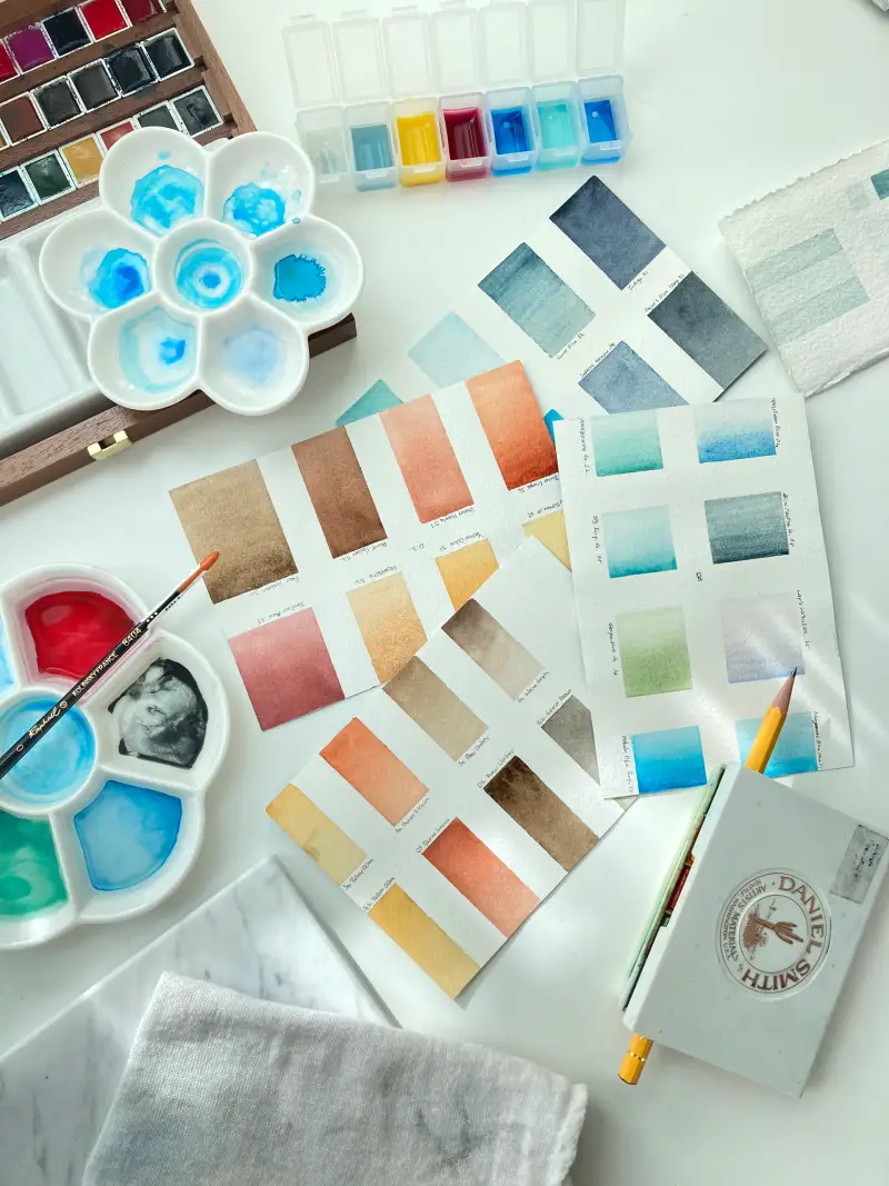 대니엘스미스,라파엘붓,스와치작업,쉬민케,도자기팔렛