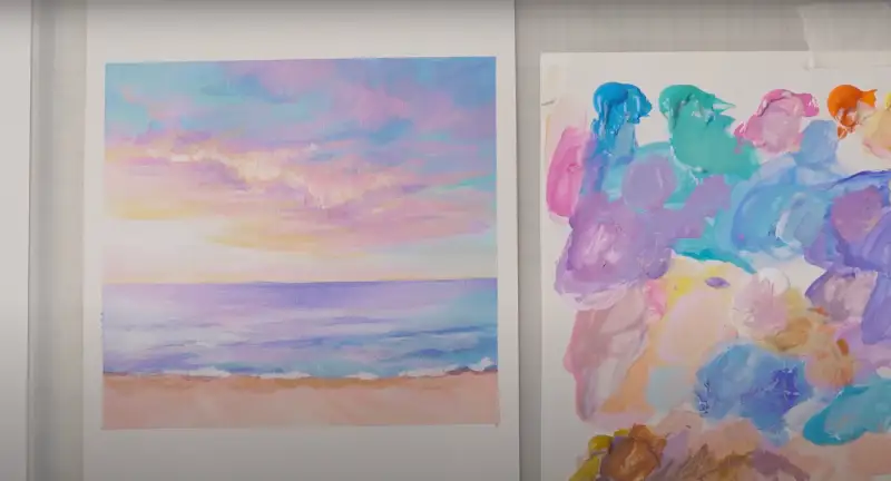 몽마르아트다용도아크릴물감,anb102r세필붓,anb70a사선붓,미젤로종이파렛트,하네뮬레아크릴패드,아크릴종이