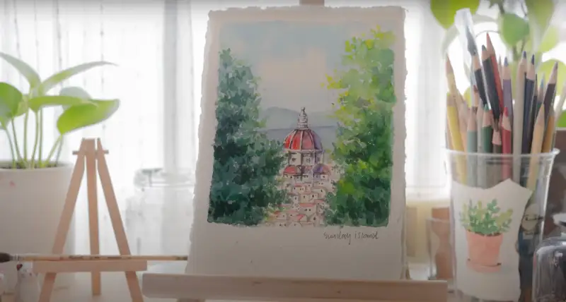 시넬리에우든박스전문가용수채고체물감24색,라파엘803,몹브러쉬