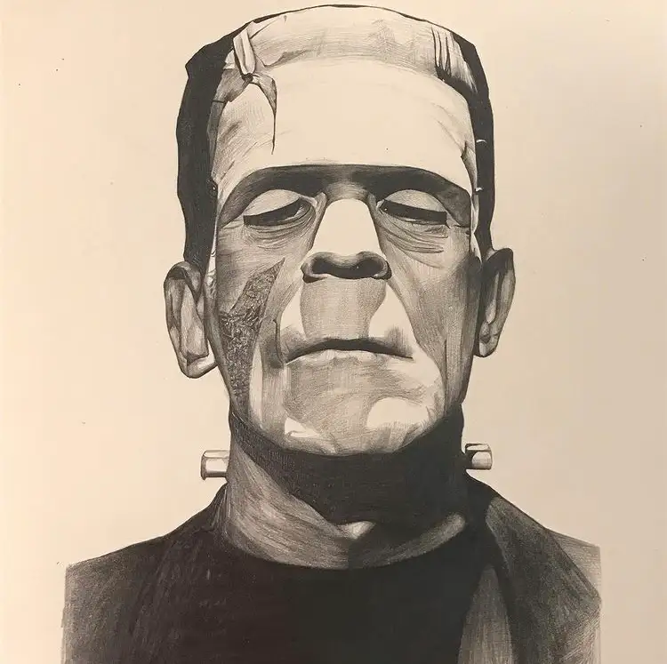 프랑켄슈타인,파버카스텔연필,소묘,인물소묘,연필소묘,그림,drawing