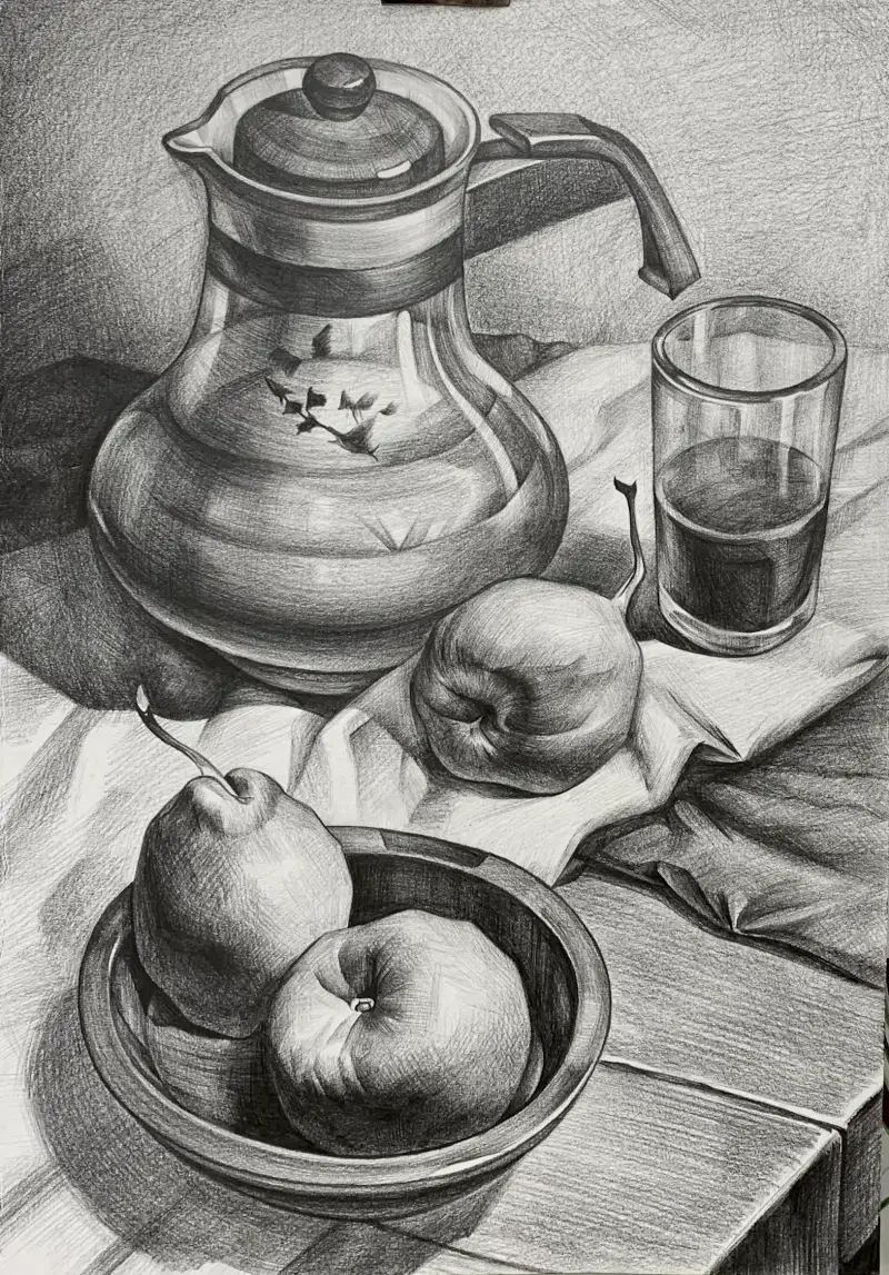 정물소묘,소묘,연필소묘