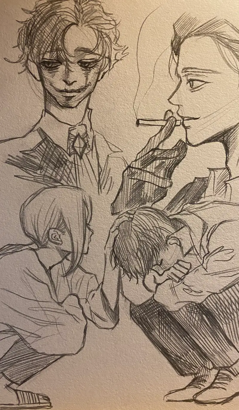 크로키,낙서,연필,샤프,새벽