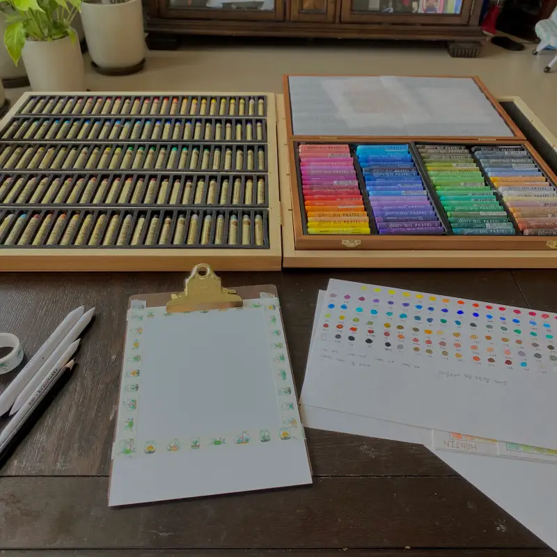 문교오일파스텔,오일파스텔,문교,짠