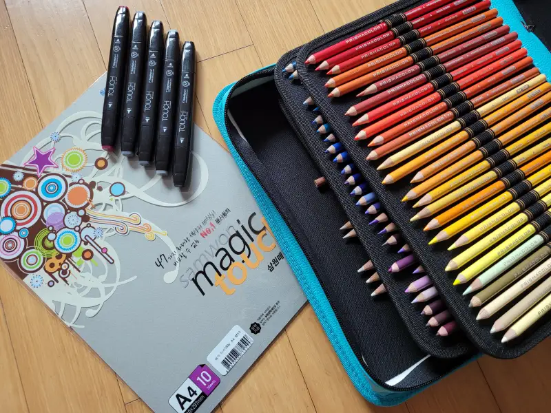 신한뉴터치트윈마카,프리즈마색연필,삼원매직터치