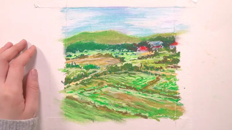 오일파스텔드로잉,오일파스텔화,오일파스텔풍경화