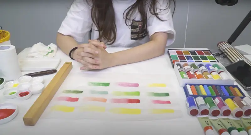 나무문진,도자기팔레트한국화꽃접시사각파렛트