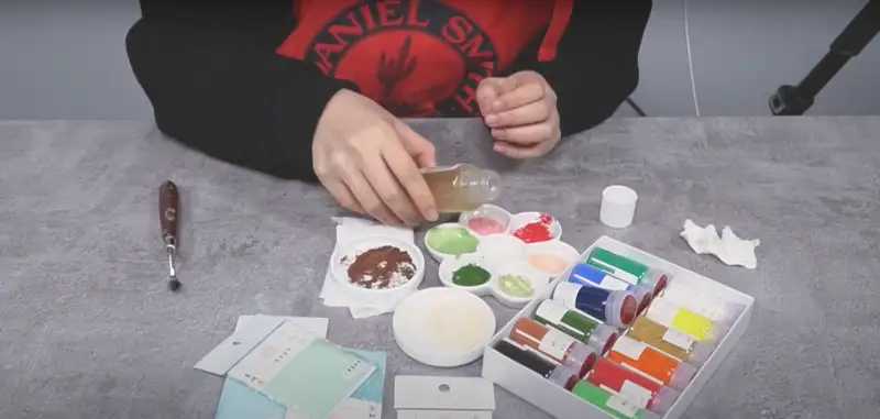 길상물아교아교액,길상분채물감,길상호분분채물감,도자기파렛트한국화동양화꽃접시,anb화랑홍두필화필용선용