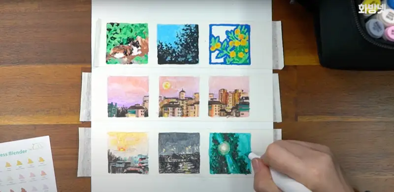 마스킹테이프베이지색,유니포스카마카,알파실버레벨아크릴물감,오후후오아후트윈마카,모나미슈퍼싸인펜,다꾸,스티커만들기