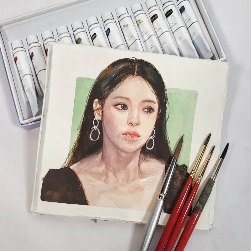 인물화그리기,인물수채화,수이과슈,수이수채화과슈,카디페이퍼황목,실버브러쉬1500s,윈저앤뉴튼셉터골드2,윈저앤뉴튼셉터골드404