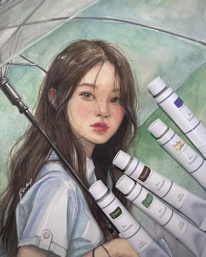 과슈,과슈일러스트,수채과슈