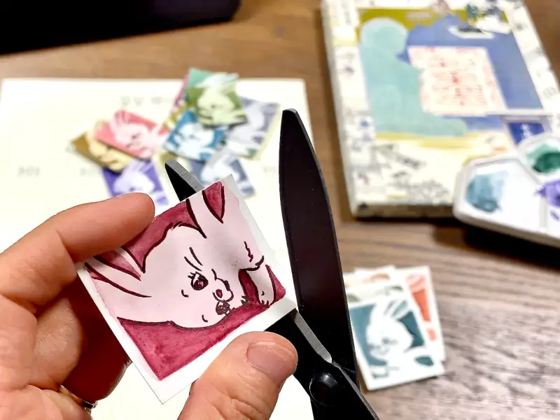 뉴진스토끼,길상채미먹,길상물감,고체물감,길상고체물감,길상안채,토끼그림,뉴진스토끼그리기,채미먹발색표