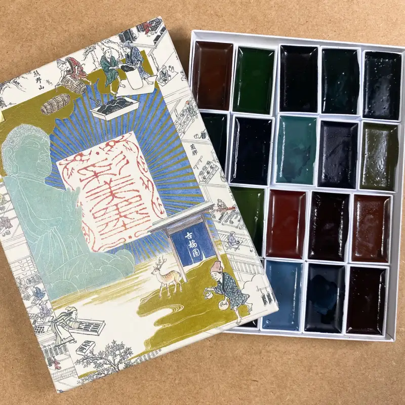 발색표,채미먹물감,길상채미먹,동양화물감,길상