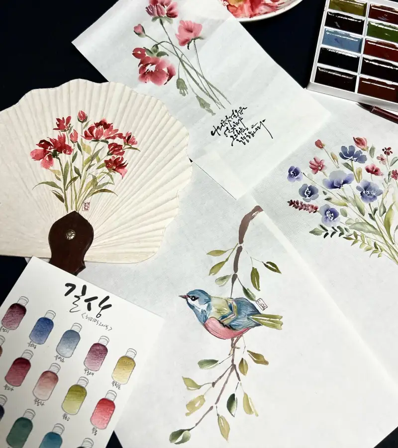 협찬,화방넷,길상,길상안채,길상채미먹,고체물감,동양화물감,한국화물감,화방넷체험단