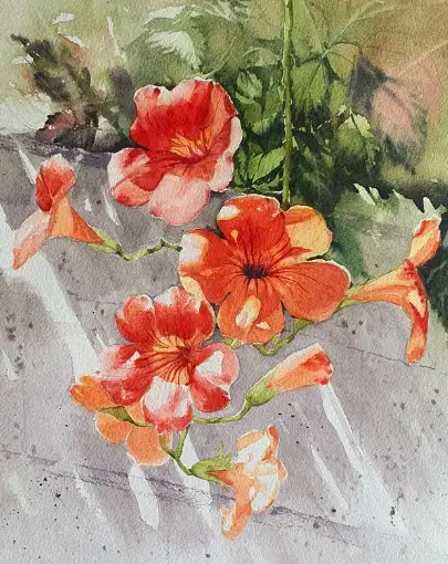 수채화,꽃그림,수채화꽃그림