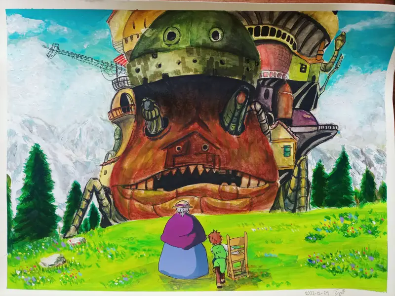 알파아크릴,아크릴,아크릴물감,신한,신한수채화물감,수채화,하울,하울의움직이는성,알파