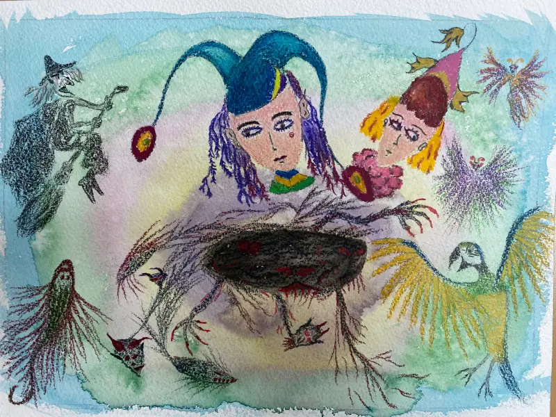 삽화,악령,성경,그림,아이돌,미술,색연필화,수채화,콘텐츠