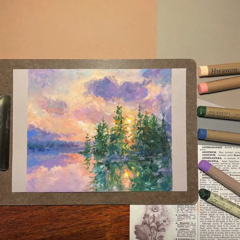 파펠시노톤북,화원오일파스텔,시넬리에오일파스텔