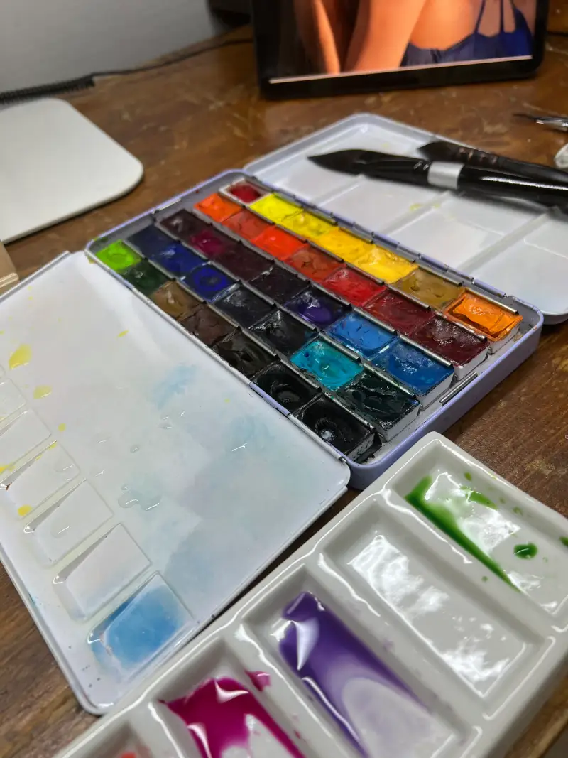 화이트나이츠고체물감,실버브러쉬