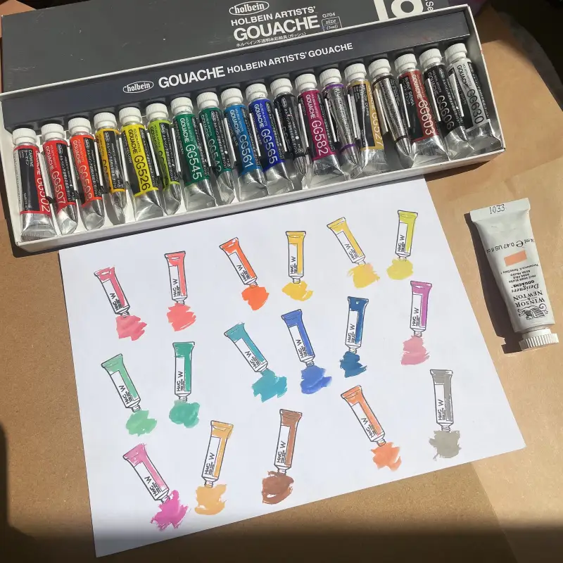 새미,홀베인과슈,윈저앤뉴튼디자이너스과슈,윈저앤뉴튼과슈