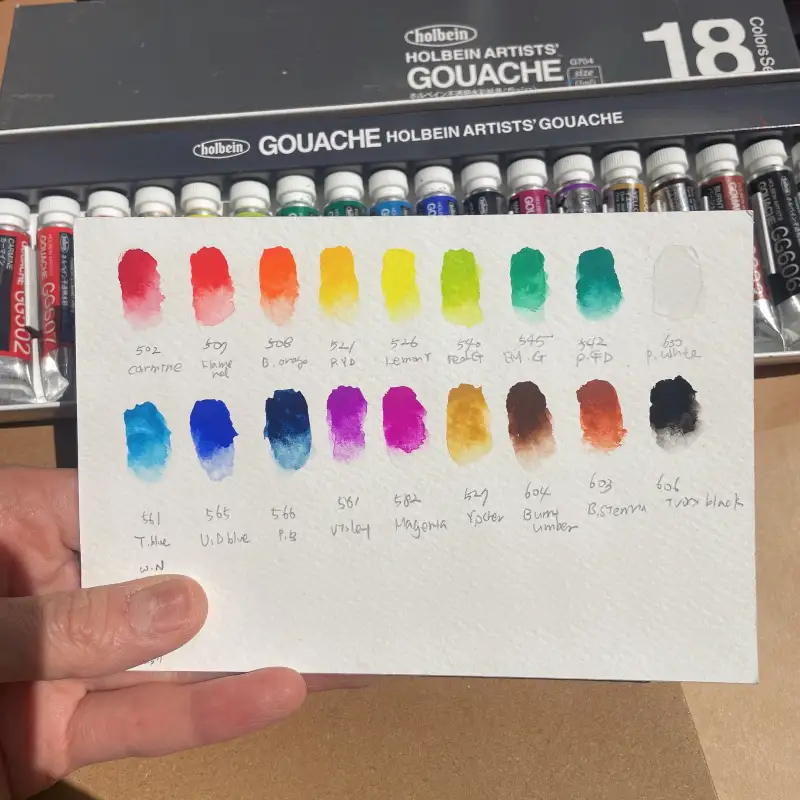 새미,홀베인과슈,발색표