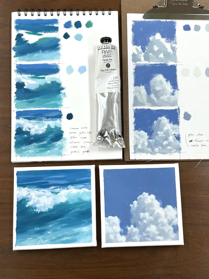 시넬리에,리브고시,흰색유화물감