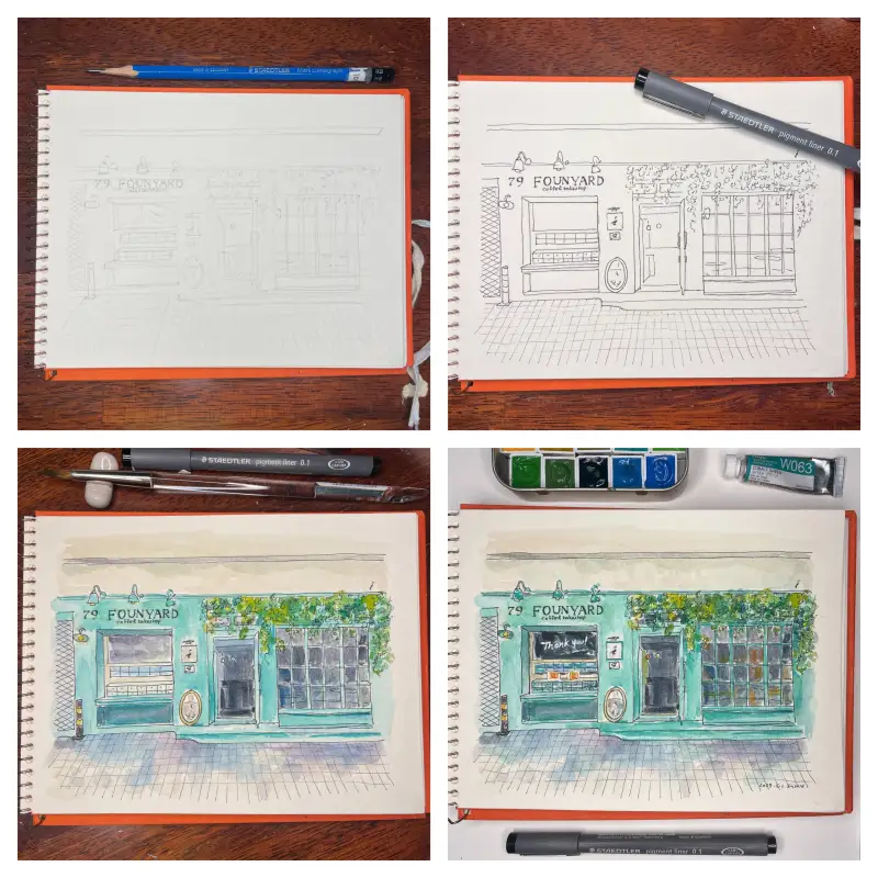 새미,홀베인수채물감,스테들러피그먼트라이너