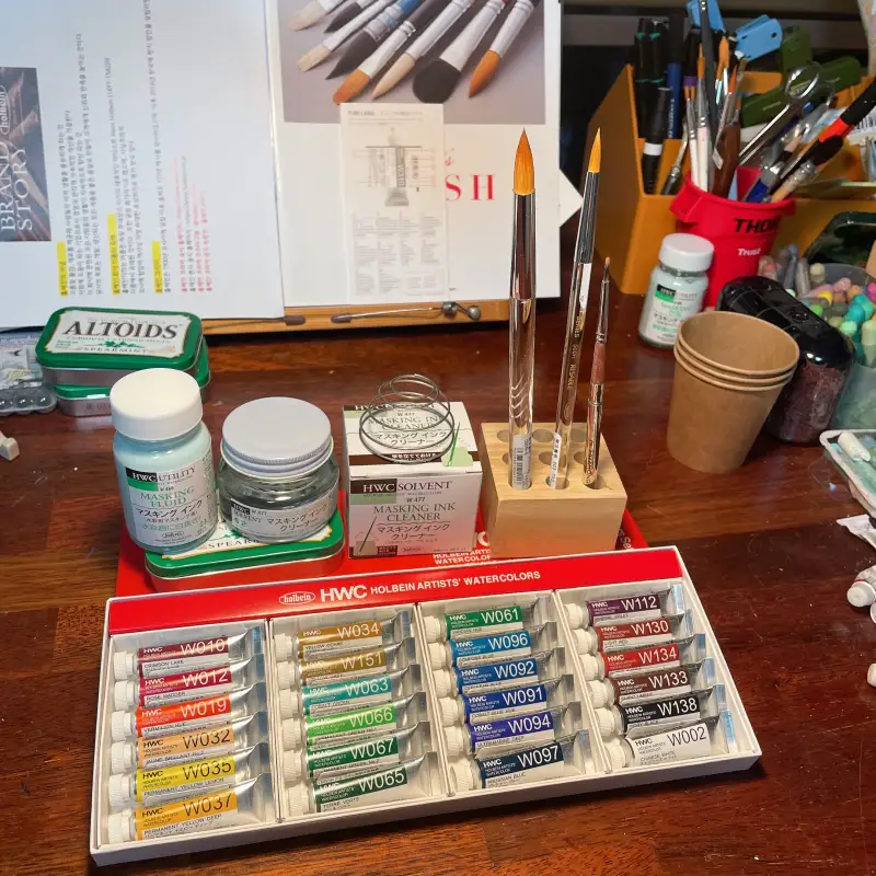 새미,홀베인수채물감,홀베인마스킹액,홀베인마스킹잉크클리너,홀베인,홀베인수채붓