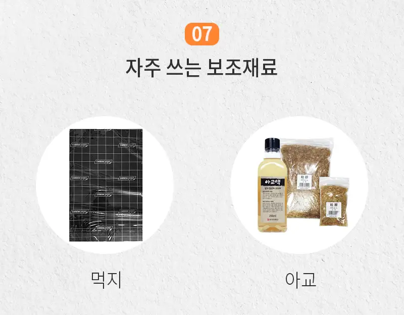 카본지,먹지,알파아교액,알파물아교,길상알아교