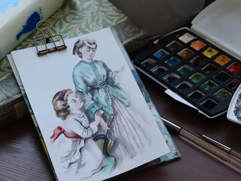 홀베인수채회,수채화,일러스트,미젤로팬팔레트,고체물감