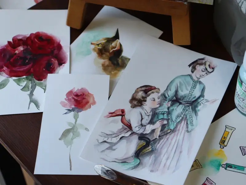 수채화,휼베인,수채물감