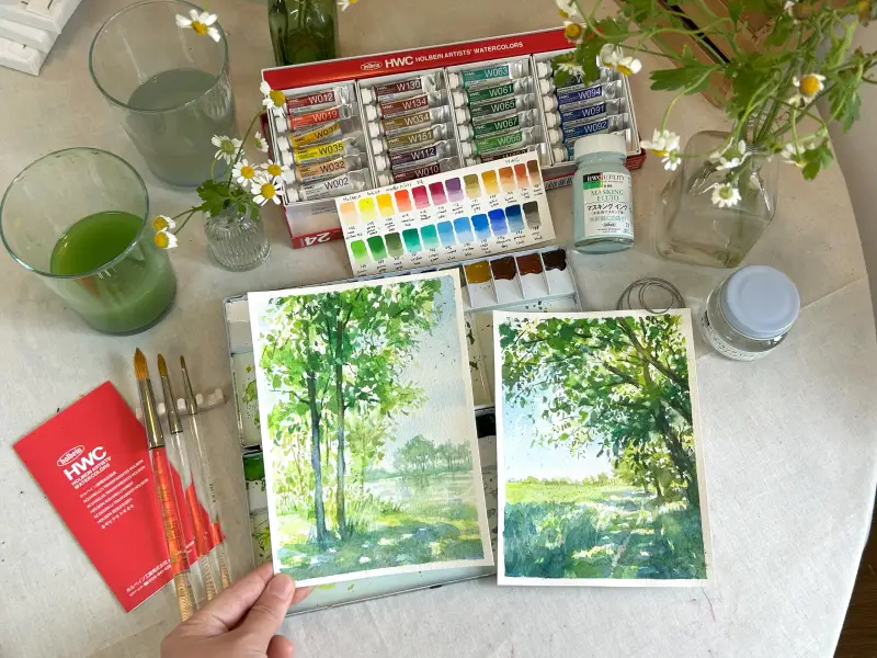 홀베인,홀베인수채물감,holbein,수채화물감,마스킹잉크,마스킹잉크클리너,수채화붓