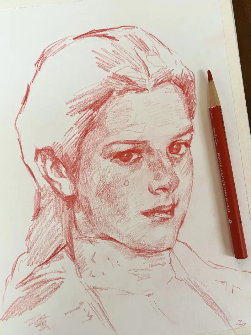 스케치,인물드로잉,지워지는색연필,동아아도르