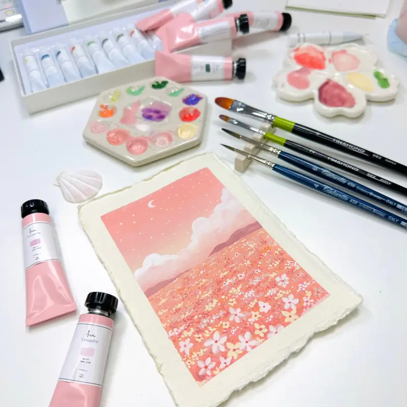 화홍붓,카디페이퍼,과슈그림,과슈일러스트,수채과슈,수채화과슈