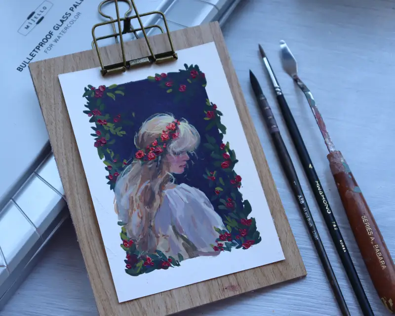 미젤로,과슈,수채화,티타늄클래스,화이트클래스,팔레트