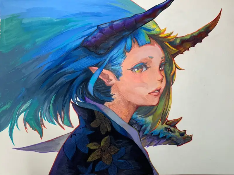 색연필,일러스트,모작,색감