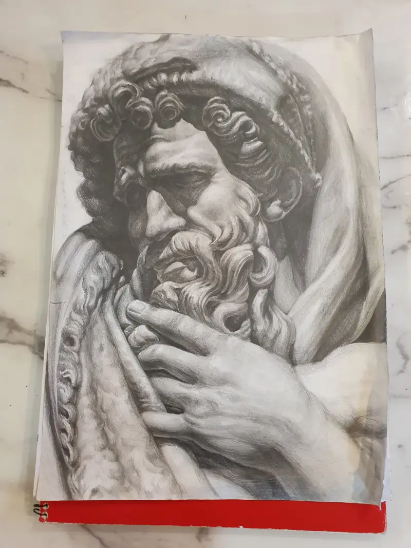 소묘,조각상,연필,연필소묘,석고소묘